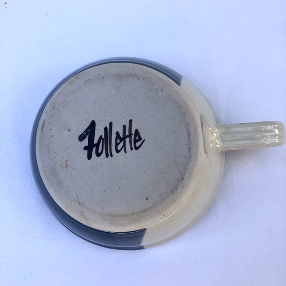 VINTAGE ART POTTERY SAUCE/GRAVY/SOUP W/ BEAUTIFUL FOLLETTE - Picture 5 of 5